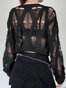 Perforated Hollow Knitted Top