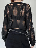 Perforated Hollow Knitted Top