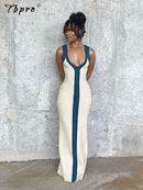 Front Stripe V Neck Dress