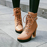Waterproof  Buckle Platform Boots