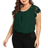 Plus Size  Lace Shoulder Top