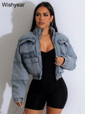 Stand Collar Jean Winter Jacket