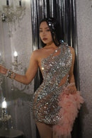 One Shoulder Elegant Asymmetric Dress