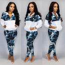Thick Camo Zipper Sweat Suit