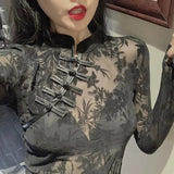 Fashion Lace Button Top