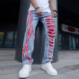 Ripped Stretchy Lightning Jeans