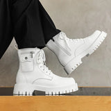 Leather Street Style Boots