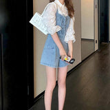 Retraction Wide Leg Romper Shorts