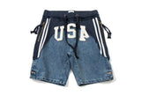 USA Drawstring Jeans Shorts