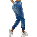 Ripped Slim Fit High Waist Street Jeans