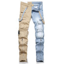Spilt Strap Cargo Jeans