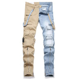 Spilt Strap Cargo Jeans