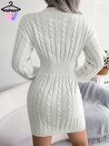 V-neck Knitted Fit Dress