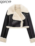 Short Leather Zipper Vintage Jacket