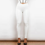 White High Waist Leather Winter Leggings