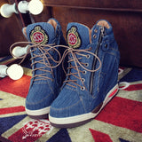 Platform Zipper Wedge Sneakers