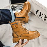Leather Street Style Boots