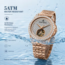 Rose Gold Crystal Automatic  Watch