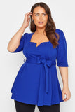Plus Size Bow Peplum Top