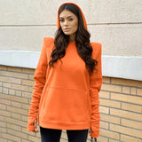 Shoulder Pad Sweater Hoodie