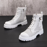 Square Heel Zipper Boots