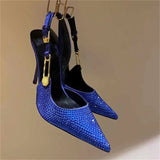 Buckle Rhinestone High Heels
