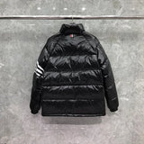 Down-Filled Matte Nylon 4 Stripe Jacket