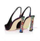 Studded Patent Leather Pump High Heels