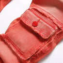 Red Slim Fit Pocket Jeans