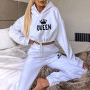 Crop Top Queen Sweat Suit