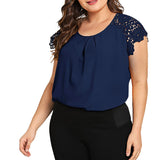 Plus Size  Lace Shoulder Top