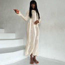 White Stripe Knitted Dress