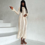 White Stripe Knitted Dress