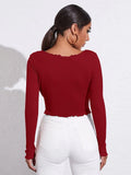 Red Drawstring Top