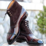 Bullock Flock Lace-up Round Toe Boots