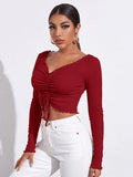 Red Drawstring Top