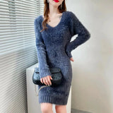Long Mink Knitted Dress
