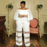 Plus Size Elegant Mesh Romper