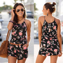 Loose Floral Beach Romper Shorts