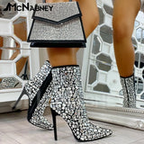 Crystal Pointed Stiletto Boots