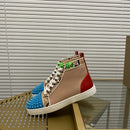 Red Sole Casual Leather Studded Sneakers