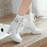 Waterproof  Buckle Platform Boots