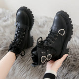 Heart Buckle Ankle Boots