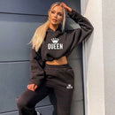 Crop Top Queen Sweat Suit