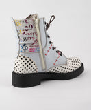 Polka Dot Fashion Square Heel Leather Boots