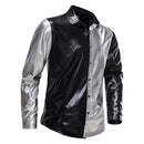 Glossy Split Color  Dress Shirt