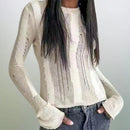 Knitted Stripe fitted Top