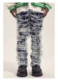 Tide Washed Blue Ripped Jeans