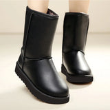 Leather Fluffy Non-Slip Waterproof  Boots