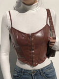 Bustier Leather Tank Top